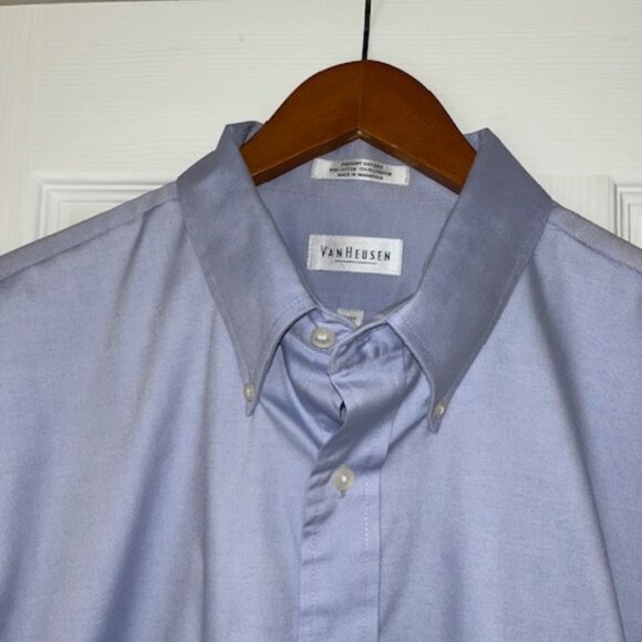 VAN HEUSEN | Light blue Pin Point Oxford Men's shirt Size: 17 1/2 - 34/35 - Picture 5 of 8